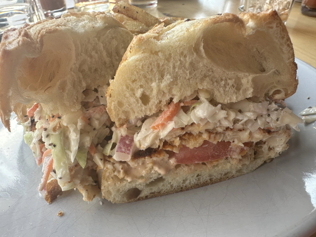 Blackened Trout Po' Boy at The Speckled Trout