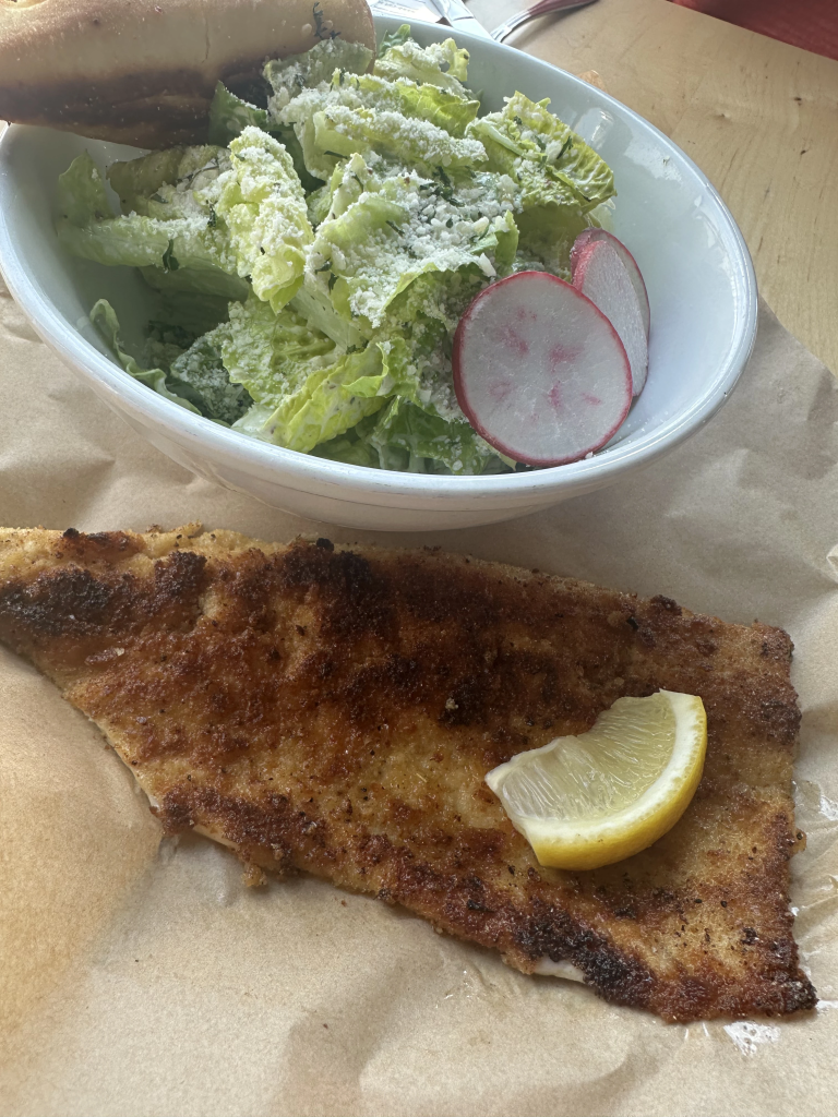 Poblano Caesar Salad w/ Trout at The Speckled Trout